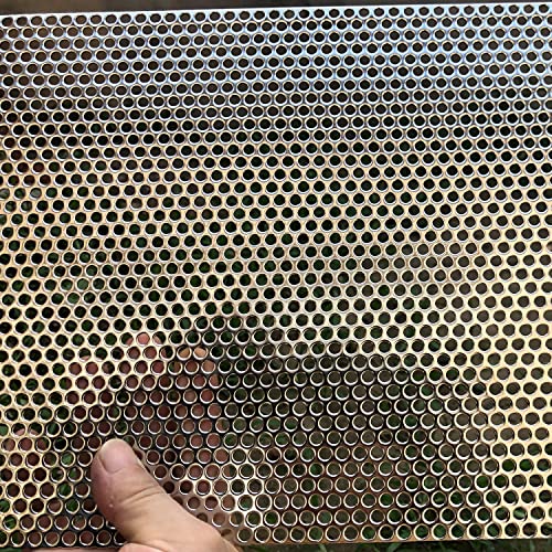 19 Gauge 19.6"x9.8" Perforated Metal Sheets Expanded Metal Mesh Opening 35% Hole 5mm 0.2"(About 1/5") Perforated Stainless Steel Sheet 304 Stainless Steel Mesh Screen Panel Decorati Plate - size: 19.6" X 9.8"