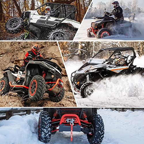 XPV AUTO 2500lbs Electric Winch 12V Waterproof Steel Cable with Wired Remote Control & Mounting Plate ATV UTV Towing Trailer Winch Off-Road - size: 2500lb. steel cable winch