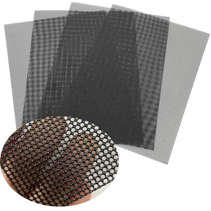 PVC Coated 304 SS Woven Mesh 4-Pack 12x8in, Screen for Vent Cabinet Garden - size: 8.2"x11.8",4pack