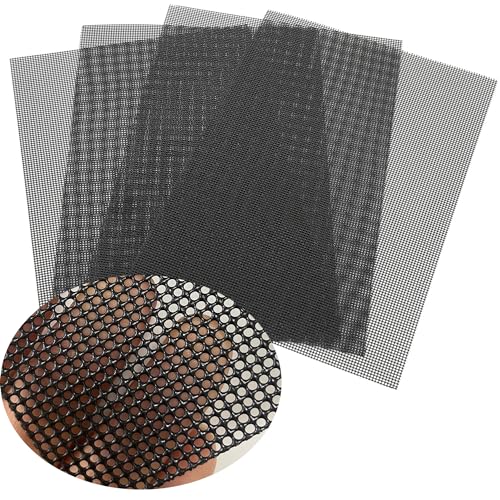 PVC Coated 304 SS Woven Mesh 4-Pack 12x8in, Screen for Vent Cabinet Garden - size: 8.2"x11.8",4pack