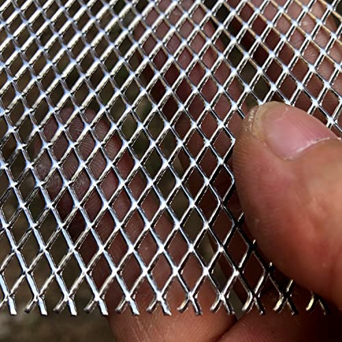 304 Stainless Steel Mesh Screen Wire Metal Mesh Screen Expanded Metal Sheet 16"X12" 2-Pack for Vent Rodent Mesh Pet Screen Dryer Vent Screen Metal Mesh Sheets Metal Screen Animal cage net - size: 16"x12", style: 2-Pack 4x8mm Holes