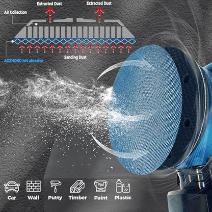 5 inch Mesh Abrasive Sanding Discs 240 grit, 50pcs Ceramic Dust-Free Sandpaper, Hook and Loop Sanding Disc, Net Disc for Metal, Wood, Composites, Plaster and Filler Sanding, and Fine Finishing - style: 5 inch, P240+