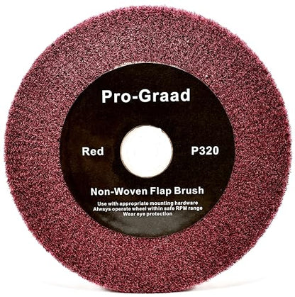 Red Bench Grinder Finishing Flap Brush Wheel 6" x 1", P320 Grit - style: 6" x 1" x 1" Red