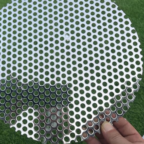 12" Diameter Round Slices Perforated Metal Sheets 19 Gauge Opening 1/3"(About 8 mm) Expanded Metal Mesh Perforated Plate 304 Stainless Steel Sheet Mesh Round Screen Panel Decorative Me - size: Round 12"