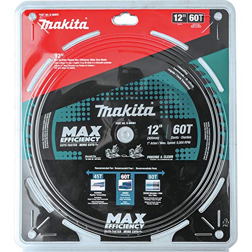 Makita B-66983 12" 60T Carbide-Tipped Max Efficiency Miter Saw Blade