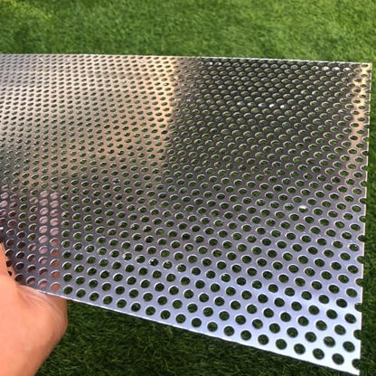 Aluminum Perforated Metal Sheets 16 Gauge 19.6 inch by 9.8 inch Expanded Metal Mesh Aluminum Opening 1/5" 0.2 inch (About 5 mm) Perforated Steel Sheet Mesh Screen Decorative - size: 19.6" X 9.8"
