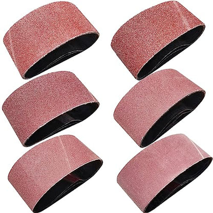 18 Pack 2-1/2 x 16 Inch Abrasive Sanding Belts Kit - 60 80 120 150 240 400 Grit Aluminum Oxide Clothed Backing Sander Belts for Wood-Working, Metal and Paint Grinding and Polishing (2.5" x 16")