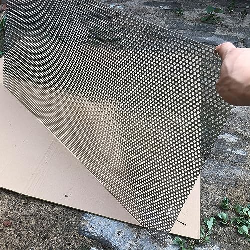 19 Gauge Perforated Metal Sheets Expanded Metal Mesh Aperture 0.2in 5mm (Approximately 1/5") 36"x18" Perforated Stainless Steel Sheet Stainless Steel Mesh Screen Panel - size: Rectangle 36"x18"