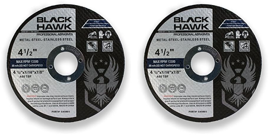 BHA 4.5" x1/16 x7/8" Cut-Off Wheels for Metal & Stainless - 50 Pack - size: 4.5” x 1/16” x 7/8” (Pack of 2)