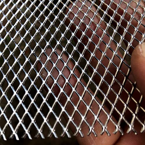 304 Stainless Steel Mesh Screen 16"X12" 4-Pack Wire Metal Mesh Screen Expanded Metal Sheet For Vent Window Screen Mesh Soil Sifter Chicken Wire Mesh Fire Pit Grate Pet Screen - size: 16"x12", style: 4-Pack 4x8mm Holes