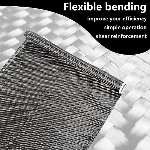Carbon Fiber Fabric Roll 9.8ft x 12” Carbon Fiber Sheet Pure Fabric Roll - size: 9.8ft