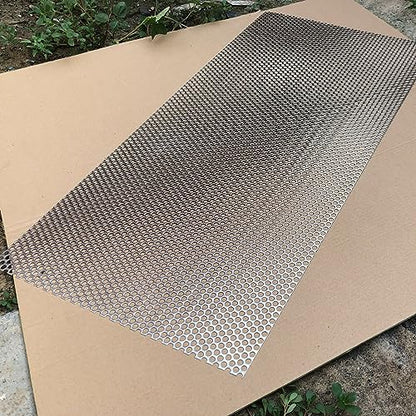 19 Gauge Perforated Metal Sheets Expanded Metal Mesh Aperture 0.32in 8mm (Approximately 1/3") 36"x18" Perforated Stainless Steel Sheet Stainless Steel Mesh Screen Panel - size: 36"x18"