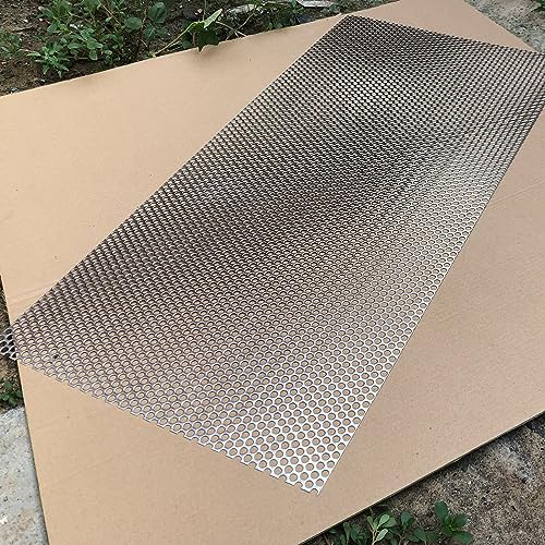 19 Gauge Perforated Metal Sheets Expanded Metal Mesh Aperture 0.32in 8mm (Approximately 1/3") 36"x18" Perforated Stainless Steel Sheet Stainless Steel Mesh Screen Panel - size: 36"x18"