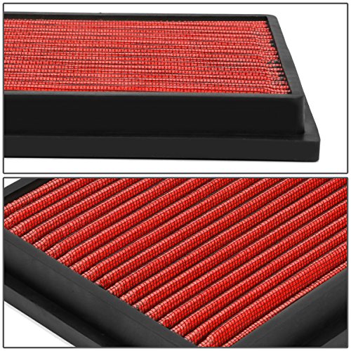DNA Motoring AFPN-071-RD Clean Air Washable Drop In Panel Air Filter Enhance Engine Performance [Compatible with 10-15 Prius 1.8L / 12-17 Prius V 1.8L / 11-17 CT200h 1.8L / 15-17 NX300h 2.5L] - style: 10-15 Prius Red