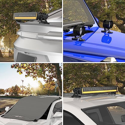 Magnetpro 4 Pieces Strong Rubber Coated Mounting Magnets 30 LB - size: 30LB - 1/4"-20 Male SS 4P
