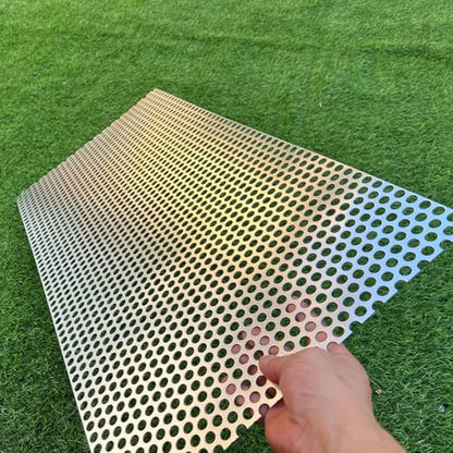 Aluminum Perforated Metal Sheets 30"x15" 16 Gauge with 2/5" (10mm) Opening, Expanded Metal Mesh Screen for Decorative Use - size: 30" X 15"