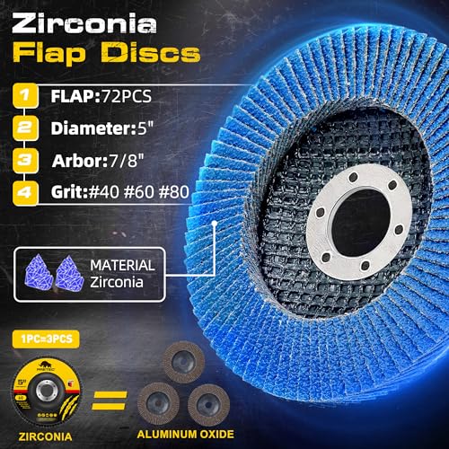 26 Packs Angle Grinder Cutting Flap Grinding Disc Wheel, 5 Inch - size: 5 INCH