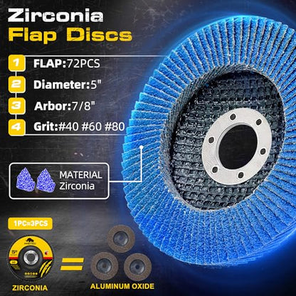 26 Packs Angle Grinder Cutting Flap Grinding Disc Wheel, 5 Inch - size: 5 INCH