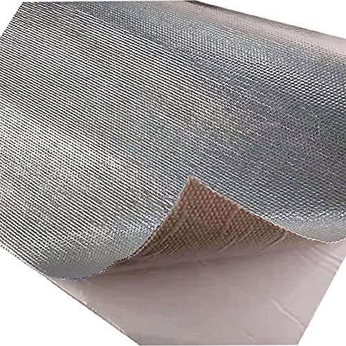 Adhesive Backed Heat Shield Aluminum Backed Aluminized Self Adhesive Heat Shield Material 12'' X 24’',Fiberglass Thermal Insulation Material High Temp Protection - color: Silver, size: 12 x 24 Inch