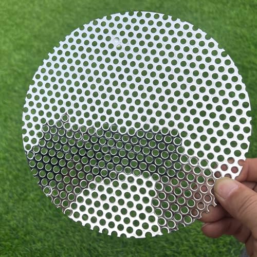 8" Diameter Round Slices Perforated Metal Sheets 19 Gauge Opening 1/5"(About 5 mm) Expanded Metal Mesh Perforated Plate 304 Stainless Steel Sheet Mesh Screen Panel Decorative Me - size: Round 8"