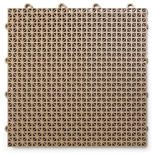 SnapLock DuraGrid 12"x12" Interlocking Deck Tiles, 24 Pack, Beige - color: Beige, size: 24 Pack