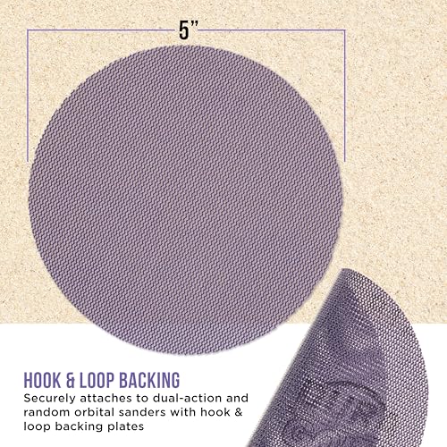 Dura-Gold Premium 220 Grit 5" Purple Ceramic Mesh Sanding Discs, Box of 30 - style: 220 Grit