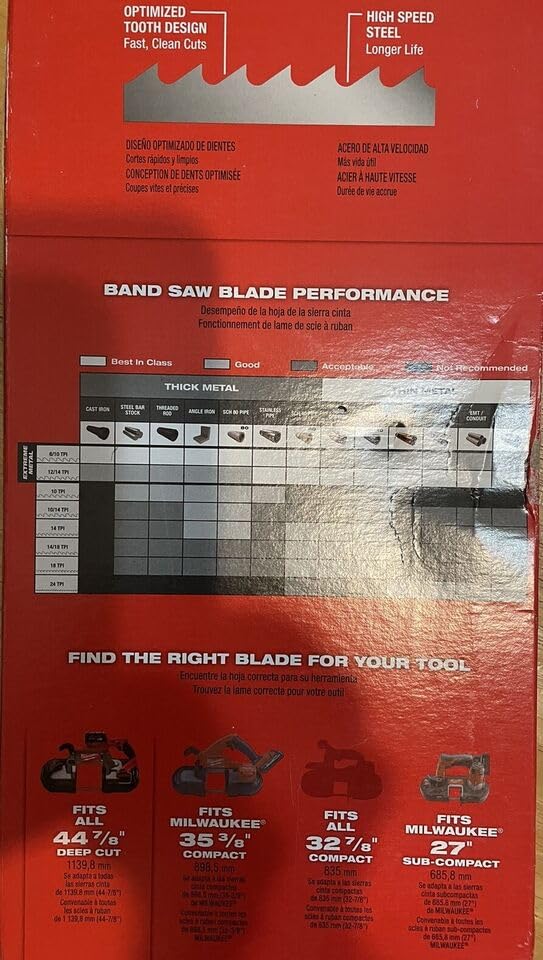 Gerrit for Milwaukee Tool 48-39-0514 14 Tpi Standard Deep Cut Portable Band Saw Blade 2Pk