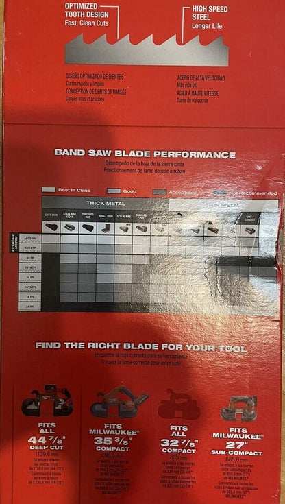 Gerrit for Milwaukee Tool 48-39-0514 14 Tpi Standard Deep Cut Portable Band Saw Blade 2Pk