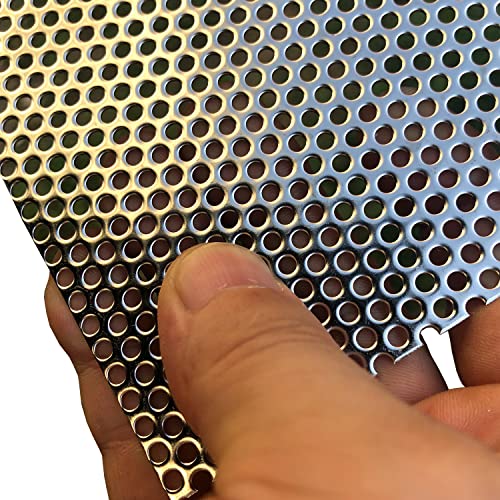 19 Gauge Perforated Metal Sheets 11.8"x5.9" Expanded Metal Mesh Opening 32% Hole 3mm 0.12"(About 1/8") Perforated Stainless Steel Sheet 304 Stainless Steel Mesh Screen Panel Decorati Plate - size: 11.8" X 5.9"