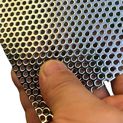 19 Gauge Perforated Metal Sheets 11.8"x5.9" Expanded Metal Mesh Opening 32% Hole 3mm 0.12"(About 1/8") Perforated Stainless Steel Sheet 304 Stainless Steel Mesh Screen Panel Decorati Plate - size: 11.8" X 5.9"