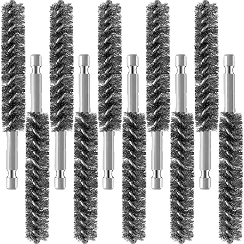 Geiserailie 10 Pieces Wire Bore Brush Drill Hex Shank, Stainless Steel - style: Stainless Steel
