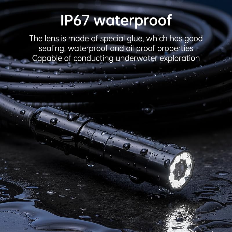 Endoscope Camera with Light, 4.3" 1080P HD Borescope, 16.5ft Semi-Rigid