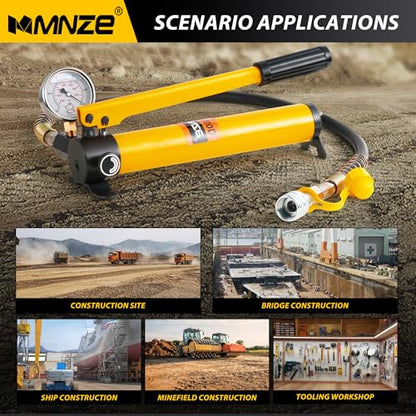Hydraulic Hand Pump CP-180/CP-700 High Pressure Portable Manual Hydraulic Pump Hydraulic Lifting Cylinder Jack Pump with Pressure Oil Gauge - size: CP-180 with oil gauge