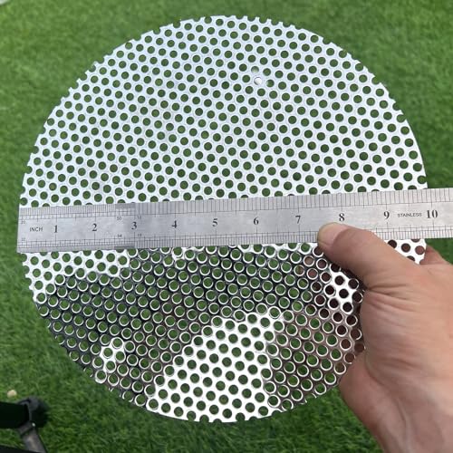 10" Diameter Round Slices Perforated Metal Sheets 19 Gauge Opening 1/5"(About 5 mm) Expanded Metal Mesh Perforated Plate 304 Stainless Steel Sheet Mesh Screen Panel Decorative Me - size: Round 10"