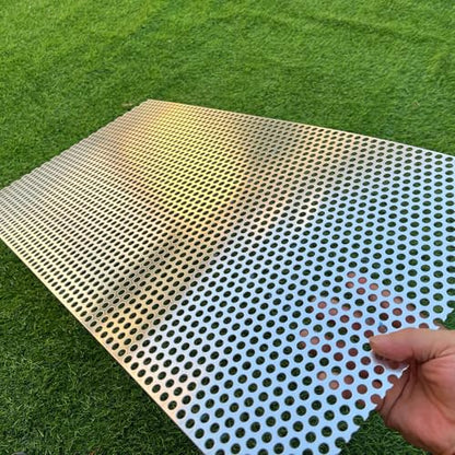 Aluminum Perforated Metal Sheets 30"x15" 16 Gauge with 1/3" (8mm) Opening, Expanded Metal Mesh Screen for Decorative Use - size: 30" X 15"