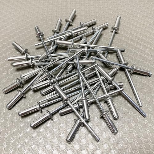 Maozaa 100Pcs 1/8" x 3/8" Aluminum Blind Rivets, Pop Rivets, Silver - color: Silver, size: 1/8" x 3/8"