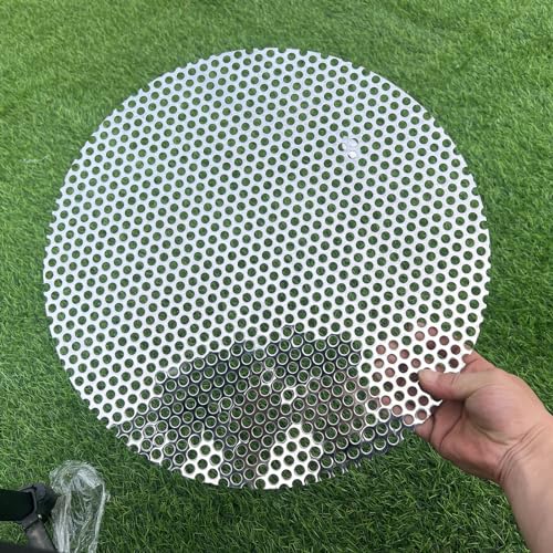 16" Diameter Round Slices Perforated Metal Sheets 19 Gauge Opening 1/3"(About 8 mm) Expanded Metal Mesh Perforated Plate 304 Stainless Steel Sheet Mesh Round Screen Panel Decorative Me - size: Round 16"