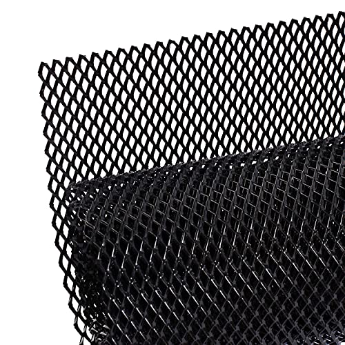 AggAuto 47x16 inches Car Pickup Truck Grill Mesh 6x12mm Rhombic Hole Black - color: Black, size: 6x12mm Rhombus