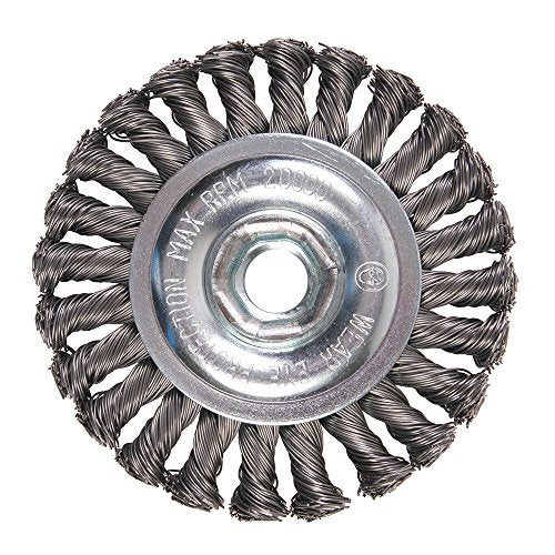 Mercer Industries 186511B - 4" x 1/2" x 5/8"-11 Premium Knot Wire Wheels, .020 Tempered Steel Wire (10 pack) - color: .020 Tempered Steel (10 Pack), size: 4" x 1/2" x 5/8"-11, style: Knot Wire Wheel