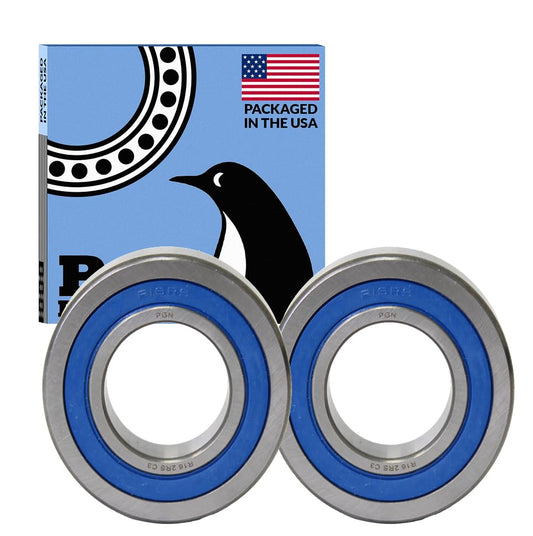 PGN R16-2RS (2 Pack) Ball Bearing 1"x2"x1/2" Chrome Steel Sealed