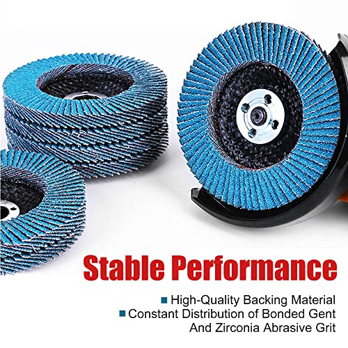 EZARC Zirconia Flap Discs 40/60/80/120 Grit, 4-1/2 x 7/8, Type 29, 20-Pack - size: MIX SET, style: Standard Version