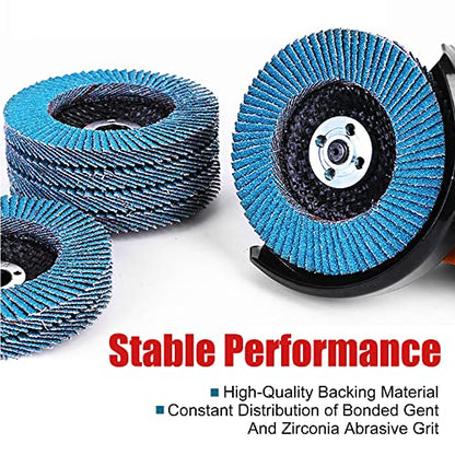 EZARC Zirconia Flap Discs 40/60/80/120 Grit, 4-1/2 x 7/8, Type 29, 20-Pack - size: MIX SET, style: Standard Version