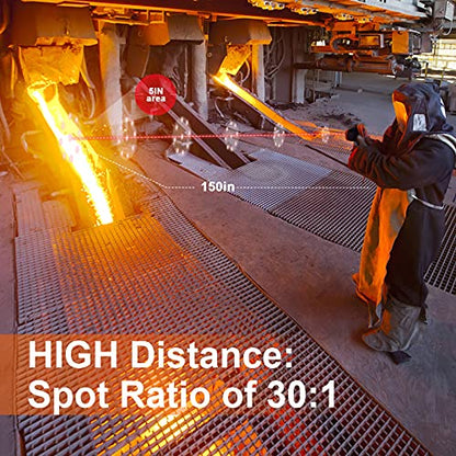 BTMETER BT-1500 Pyrometer 30:1 Industrial Laser Thermometer Gun, -58℉ to 2732℉ Non Contact High Temp Infrared Thermometer Digital IR Temperature Gauge Orange(NOT for Human Temp Test) - color: Orange