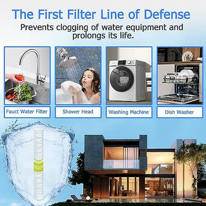 5 Micron Whole House Water Filter Cartridge, 20" x 2.5", 6-Pack