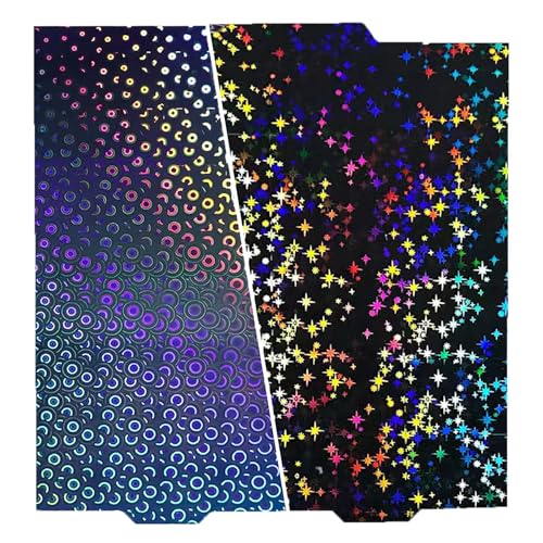 Smooth Galaxy PEY+Kaleidoscope PEK Build Plate for Bambu Lab A1 Mini 3D Printer,Double Sided Smooth Flexible Spring Steel Plate Effect Sheet 184x184mm for Bambu Lab A1 Mini - color: Galaxy PEY+Kaleidoscope PEK