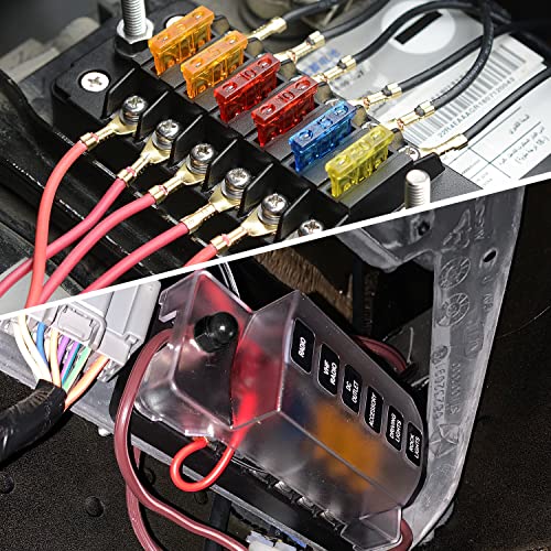 Nilight 6 Way Fuse Block with Negative Bus 12V Blade Fuse Holder ATC/ATO Standard Fuse Box Label Stickers Waterproof Cover Fuse Panel for Automotive Cars Trucks RVs Campers Vans, 2 Years Warranty - color: 6 Way Fuse Block