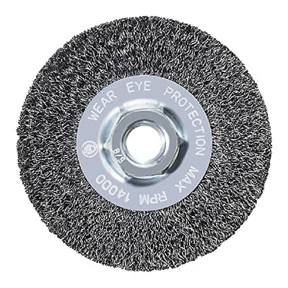 Mercer Industries 187010 - 4" x 1/2" x 5/8"-11 Crimped Wire Wheel, .014 Carbon Steel Wire - color: .014 Carbon Steel, size: 4" x 1/2" x 5/8"-11 (1 Pack), style: Crimped Wire Wheel