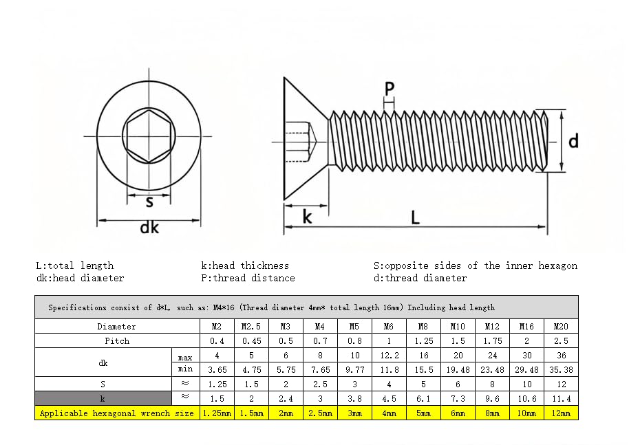 M2-0.4x30mm Flat Head Socket Cap Screws Bolts, Stainless Steel 18-8 (304), Bright Finish, Allen Socket Drive,Machine Screws Inner Hex Screw Fasteners Bolts, 50 Pcs - size: M2x30mm(50PCS)