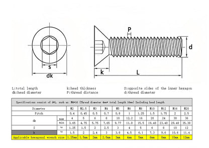 M2-0.4x30mm Flat Head Socket Cap Screws Bolts, Stainless Steel 18-8 (304), Bright Finish, Allen Socket Drive,Machine Screws Inner Hex Screw Fasteners Bolts, 50 Pcs - size: M2x30mm(50PCS)