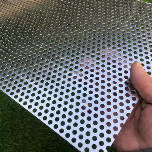 Aluminum Perforated Metal Sheets 16 Gauge 19.6 inch by 9.8 inch Expanded Metal Mesh Aluminum Opening 1/5" 0.2 inch (About 5 mm) Perforated Steel Sheet Mesh Screen Decorative - size: 19.6" X 9.8"